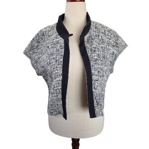 Luxury Joeffer Caoc Tweed Short Sleeve Open Career Blazer Luxury Classy Classic